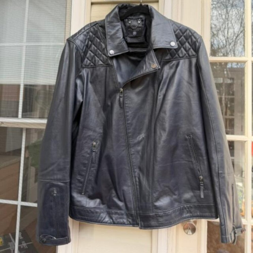Share NWOT Ron Tomson Lambskin Moto Jacket Size XXL/54, Made in Turkey